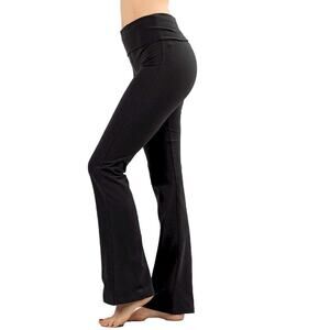 Zenana Premium Cotton FOLD Over Yoga Flare Pants